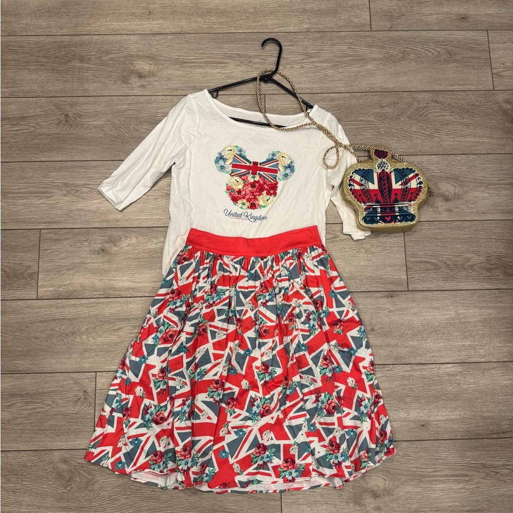 Disney Dress Shop England skirt top and purse Set